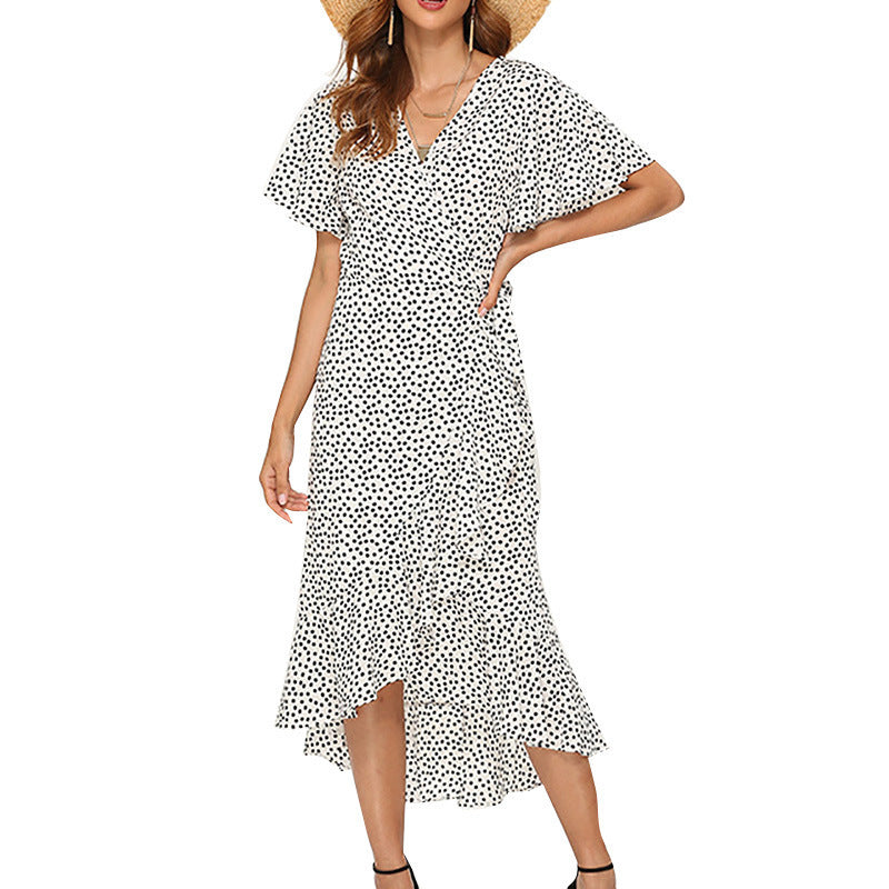 Bedrukte chiffon dames lange jurk