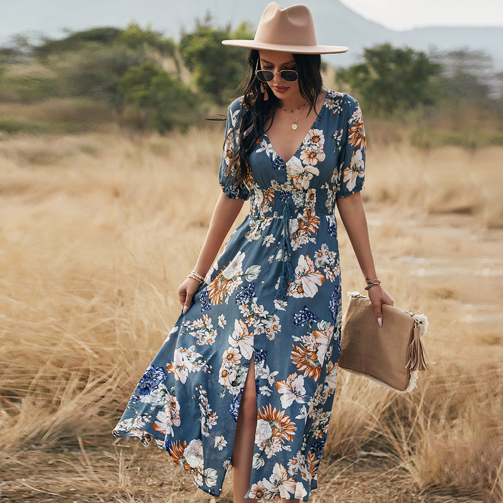 Bloemen zomer strandjurk
