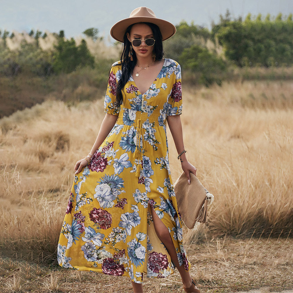 Bloemen zomer strandjurk