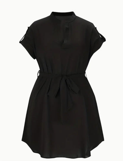 V-hals Zomerjurk met Ceintuur en Strik