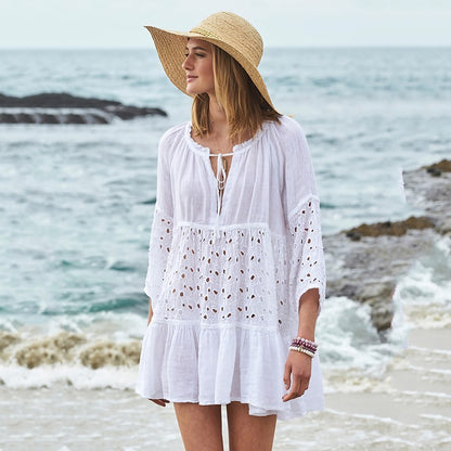 Zonbeschermende dames losse bikiniblouse
