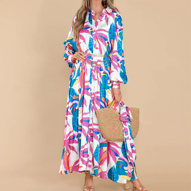 Oversized jurk met lange mouwen en polokraag