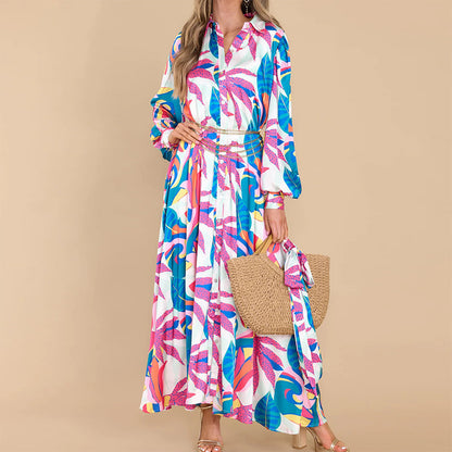 Oversized jurk met lange mouwen en polokraag
