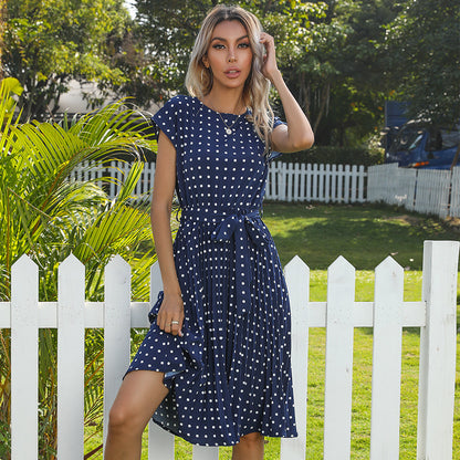 Dames Polka Dot Korte Mouw Jurk