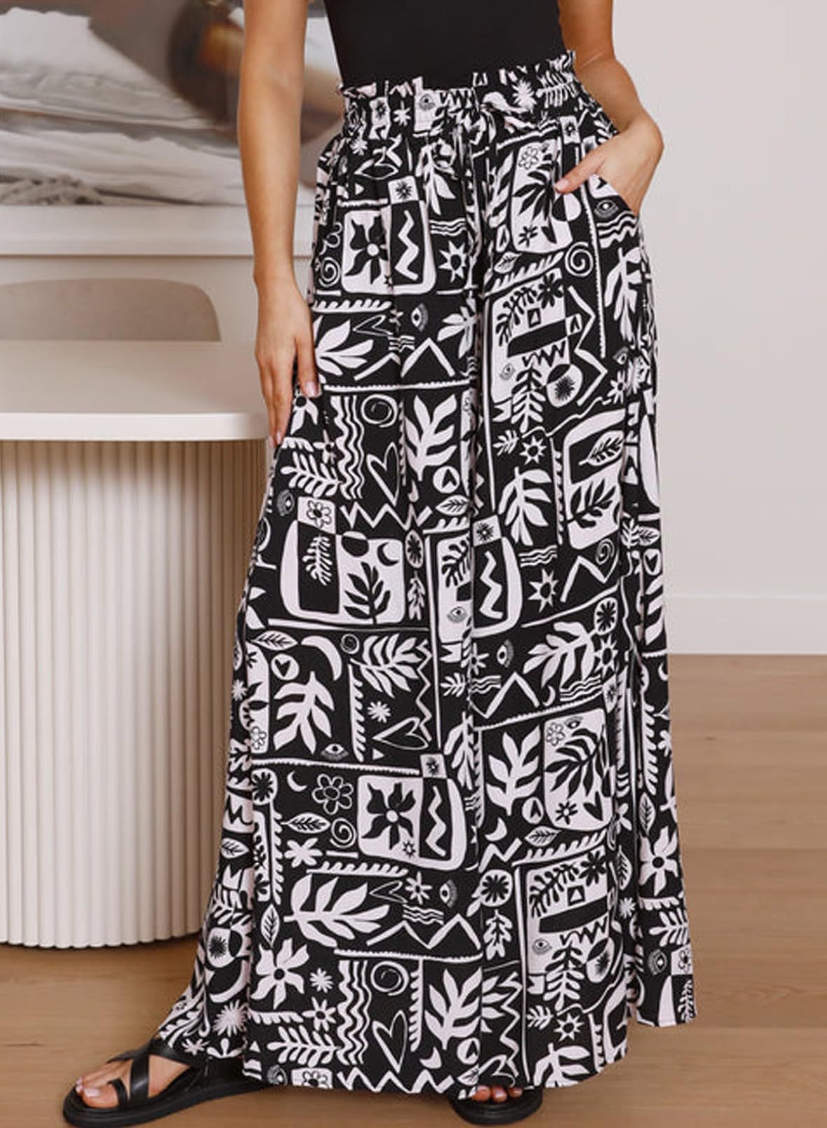 Bloemenprint Wijde Zomerbroek Dames