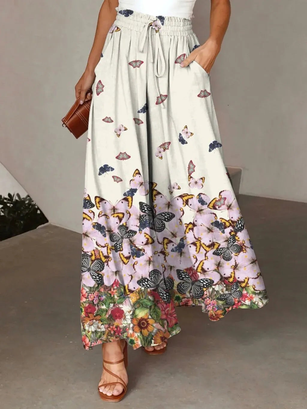 Bloemenprint Wijde Zomerbroek Dames