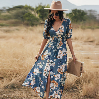 Bloemen zomer strandjurk
