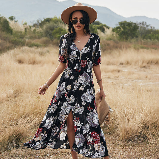 Bloemen zomer strandjurk