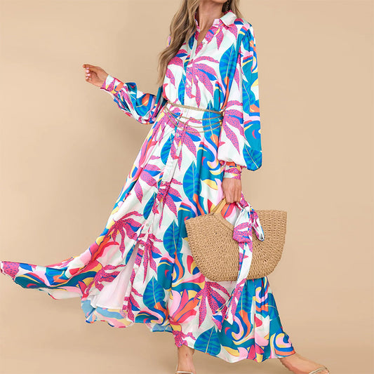 Oversized jurk met lange mouwen en polokraag