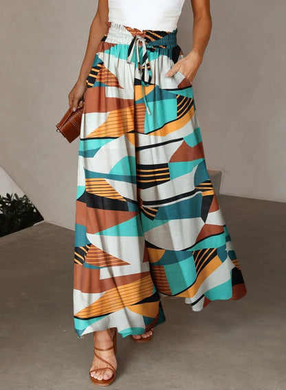 Bloemenprint Wijde Zomerbroek Dames