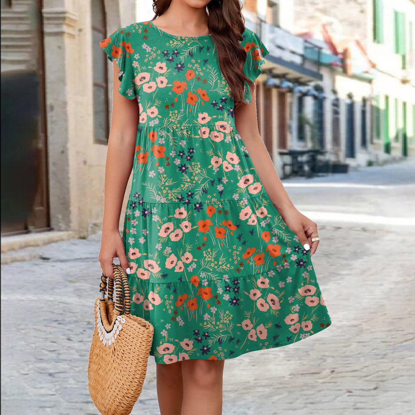 Strandjurk met bloemenprint