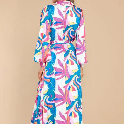 Oversized jurk met lange mouwen en polokraag