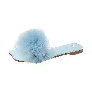 Women's Summer Fashion Flat Fur Slippers